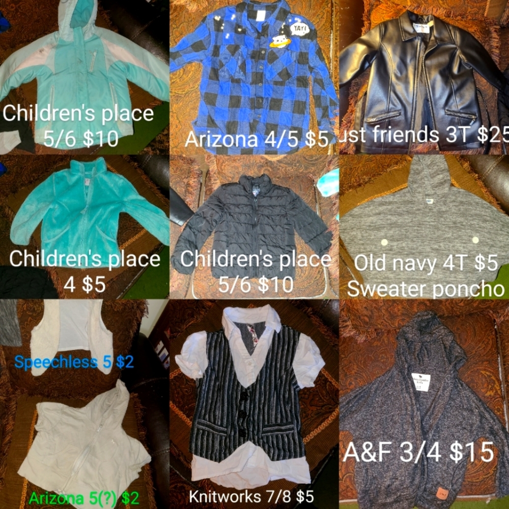 Girls coats sweaters shoes
